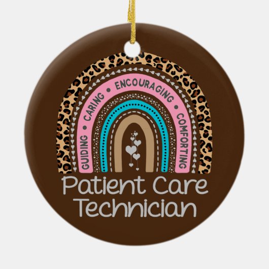 Rainbow PCT Tech Neurse patiënttechnicus Keramisch Ornament (Achterkant)