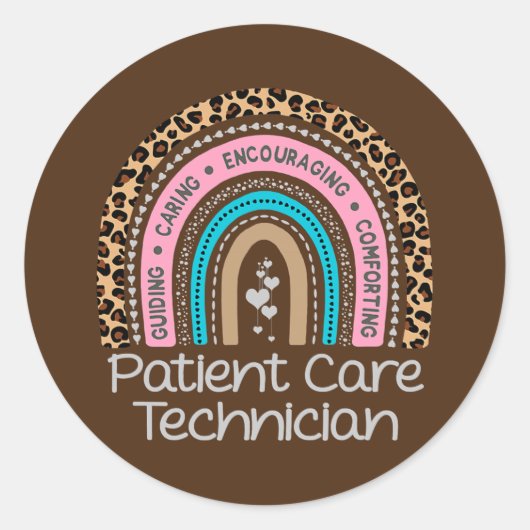 Rainbow PCT Tech Neurse patiënttechnicus Ronde Sticker (Voorkant)