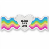 Rainbow Peace and Love Sticker (Voorkant)