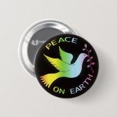 Rainbow Peace Dove Peace Sign Ronde Button 5,7 Cm (Voorkant /achterkant)