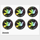 Rainbow Peace Dove Peace Sign Ronde Sticker (Vel)