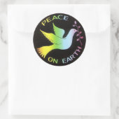 Rainbow Peace Dove Peace Sign Ronde Sticker (Tas)