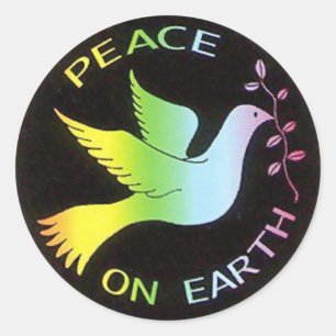 Rainbow Peace Dove Peace Sign Ronde Sticker