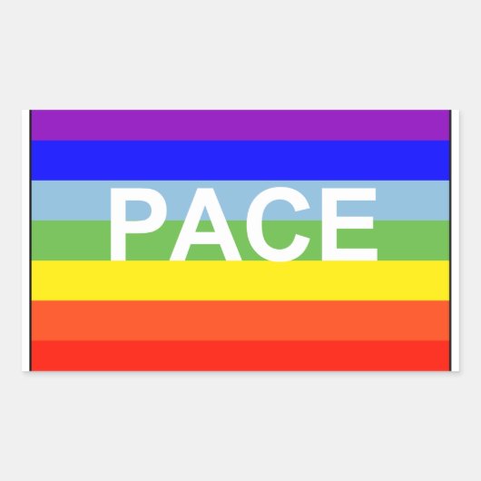 Rainbow Peace Flag Rechthoekige Sticker (Voorkant)