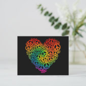 Rainbow Peace Heart Briefkaart (Staand voorkant)