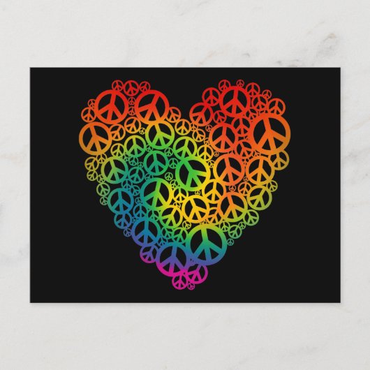 Rainbow Peace Heart Briefkaart (Voorkant)