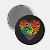 Rainbow Peace Heart Magneet (Voorkant / Achterkant)