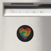 Rainbow Peace Heart Magneet (Insitu (Vaatwasser))