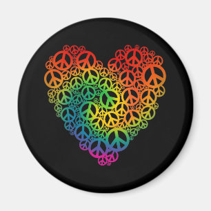Rainbow Peace Heart Magneet