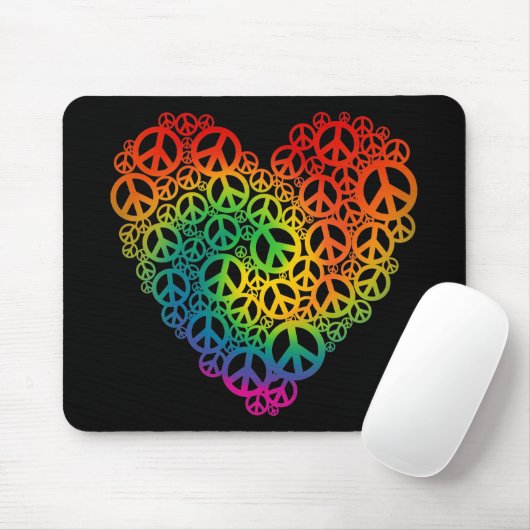 Rainbow Peace Heart Muismat (Met muis)