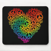 Rainbow Peace Heart Muismat (Voorkant)