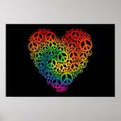Rainbow Peace Heart Poster (Voorkant)