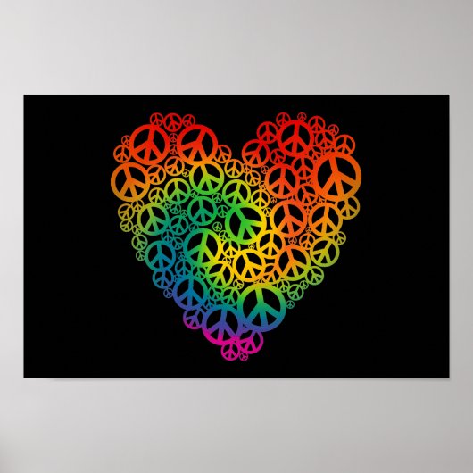 Rainbow Peace Heart Poster (Voorkant)
