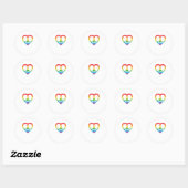 Rainbow Peace Heart Pride LGBT Ronde Sticker (Vel)