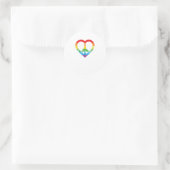 Rainbow Peace Heart Pride LGBT Ronde Sticker (Tas)