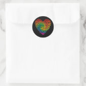 Rainbow Peace Heart Ronde Sticker (Tas)