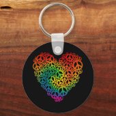 Rainbow Peace Heart Sleutelhanger (Voorkant)