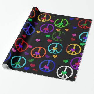 Rainbow Peace Hearts Cadeaupapier