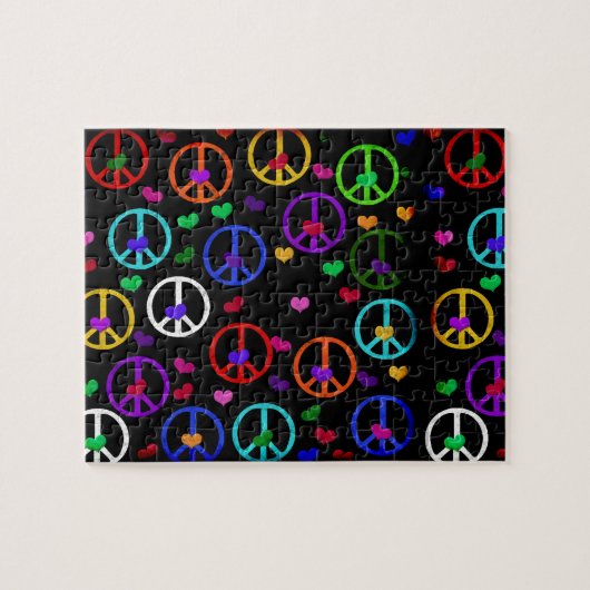 Rainbow Peace Hearts Legpuzzel (Horizontaal)