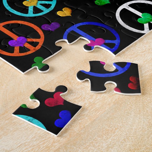 Rainbow Peace Hearts Legpuzzel (Zijkant)