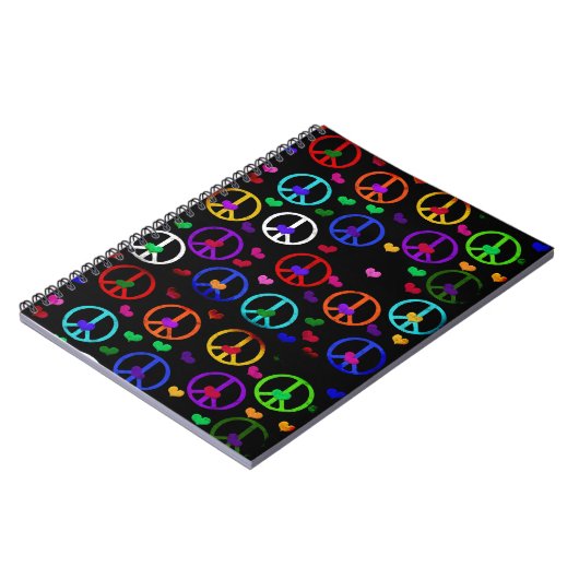 Rainbow Peace Hearts Notitieboek (Linkerzijde)