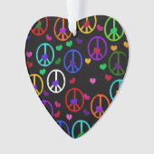 Rainbow Peace Hearts Ornament (voorkant)