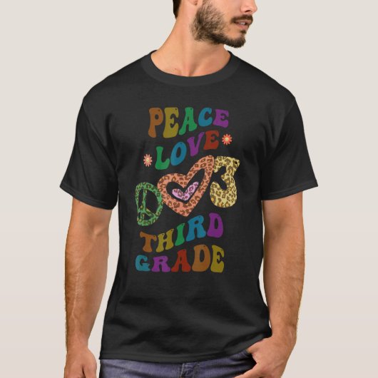 Rainbow PEACE LIVE DRIE GRADRUKDRUKDRUKREEDS T-shirt (Voorkant)