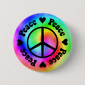 Rainbow Peace & Love Button (Voorkant)