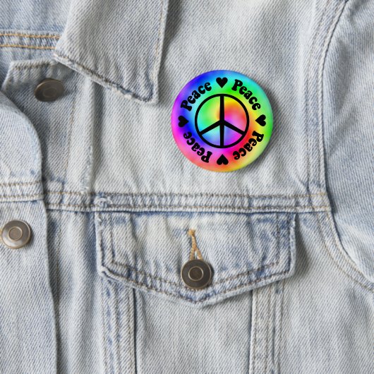 Rainbow Peace & Love Button (In situ)