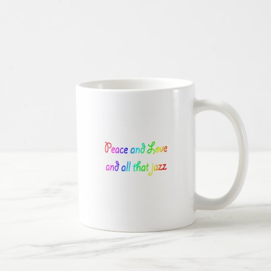 Rainbow Peace Love en al dat Jazz Koffiemok (Rechts)