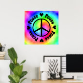 Rainbow Peace & Love Poster (Thuiskantoor)