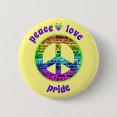 Rainbow Peace Love Pride Awareness Button (Voorkant)