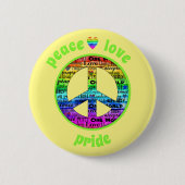 Rainbow Peace Love Pride Awareness Ronde Button 5,7 Cm (Voorkant)