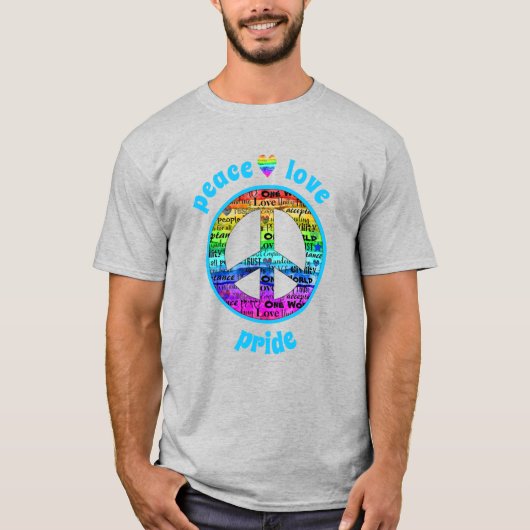 Rainbow Peace Love Pride T-shirt (Voorkant)