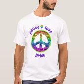 Rainbow Peace Love Pride T-Shirt (Voorkant)