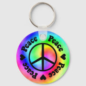 Rainbow Peace & Love Sleutelhanger (Voorkant)