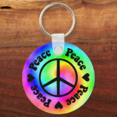 Rainbow Peace & Love Sleutelhanger (Voorkant)