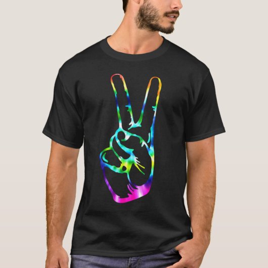 Rainbow Peace Love Tie Dye Pattern Cloth T-shirt (Voorkant)