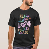 Rainbow Peace Love VIURTH GRADE Retro 4th Gr littl T-shirt (Voorkant)