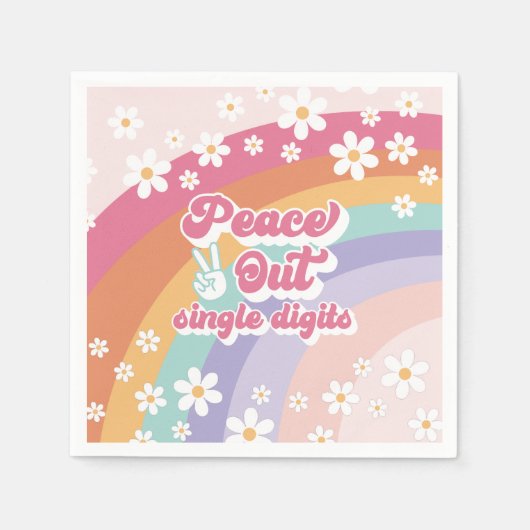 Rainbow Peace Out Single Digits 10e verjaardag Servet (Voorkant)