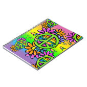 Rainbow Peace Psychedelic Flower Hippie-laptop Notitieboek (Linkerzijde)