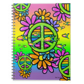 Rainbow Peace Psychedelic Flower Hippie-laptop Notitieboek (Voorkant)