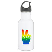 Rainbow Peace Sign 16 oz. Waterfles (Voorkant)