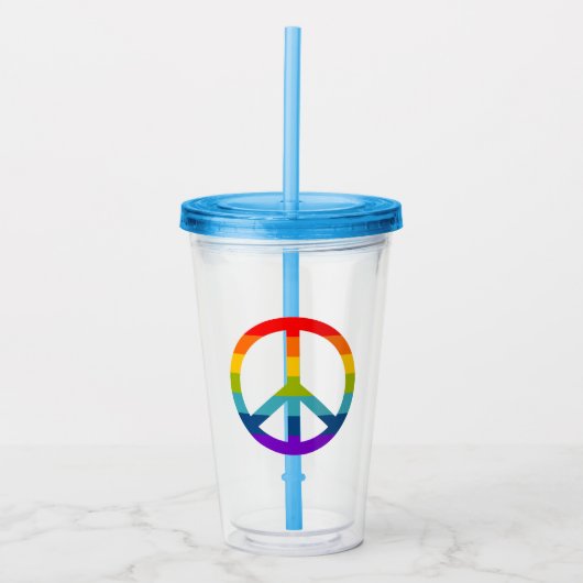 Rainbow Peace Sign Acryl Drinkbeker (Voorkant)