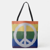 Rainbow Peace Sign Bag Tote Bag (Voorkant)
