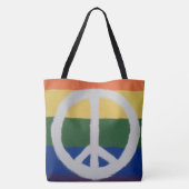 Rainbow Peace Sign Bag Tote Bag (Achterkant)