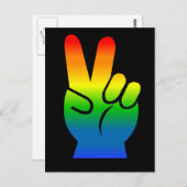 Rainbow Peace Sign Briefkaart (Voorkant / Achterkant)