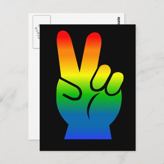 Rainbow Peace Sign Briefkaart (Voorkant / Achterkant)
