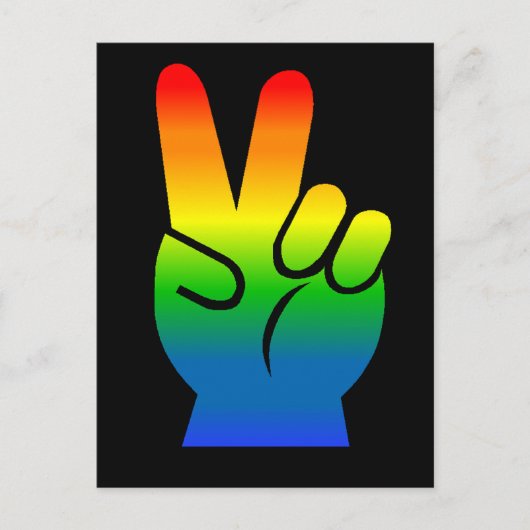 Rainbow Peace Sign Briefkaart (Voorkant)