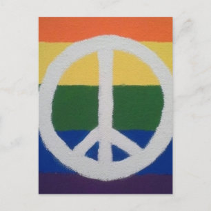 Rainbow Peace Sign Briefkaart
